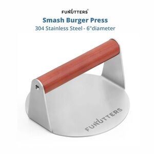 Smash Burger Press Patty Maker 6” Smasher Tool Heavy-Duty‎ Stainless Steel